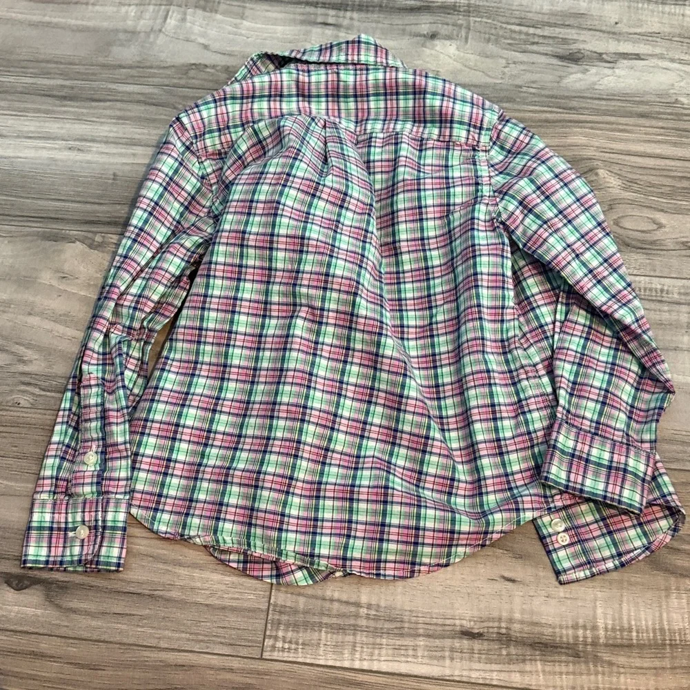 Like New Boys Ralph Lauren Plaid Oxford Button Up shirt